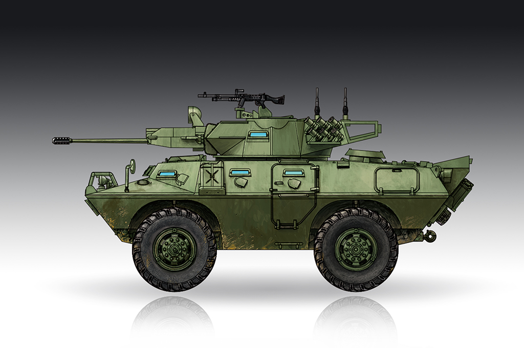 美國(guó)V-150型輪式裝甲車(chē)20mm炮塔型 07441